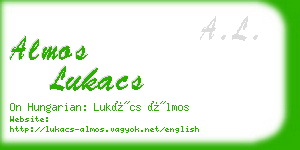 almos lukacs business card